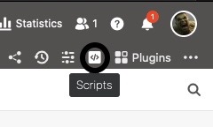 Screenshot of script icon in SeaTable